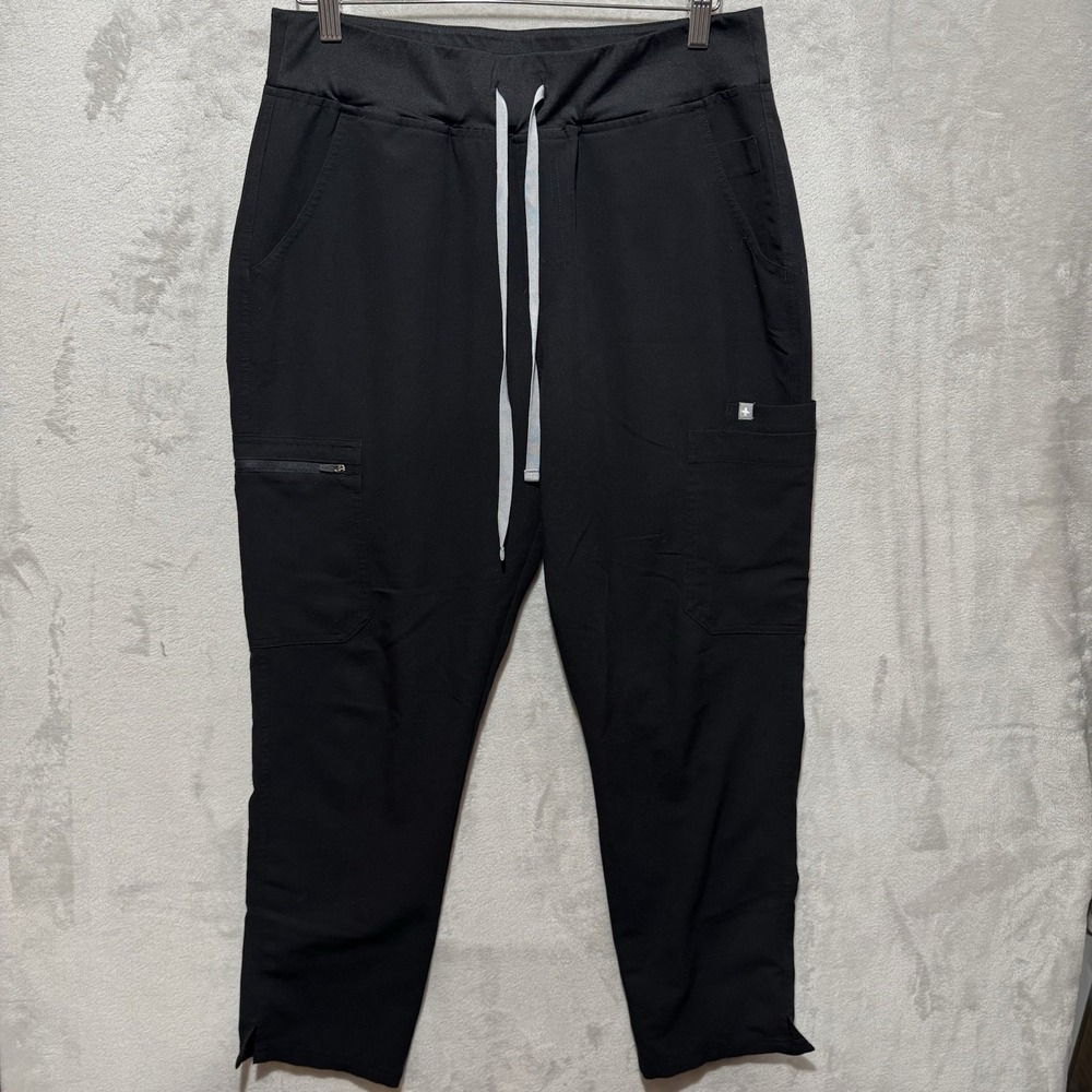 Figs High Waisted Yola Scrub Pants Size L/P Large Petite Black